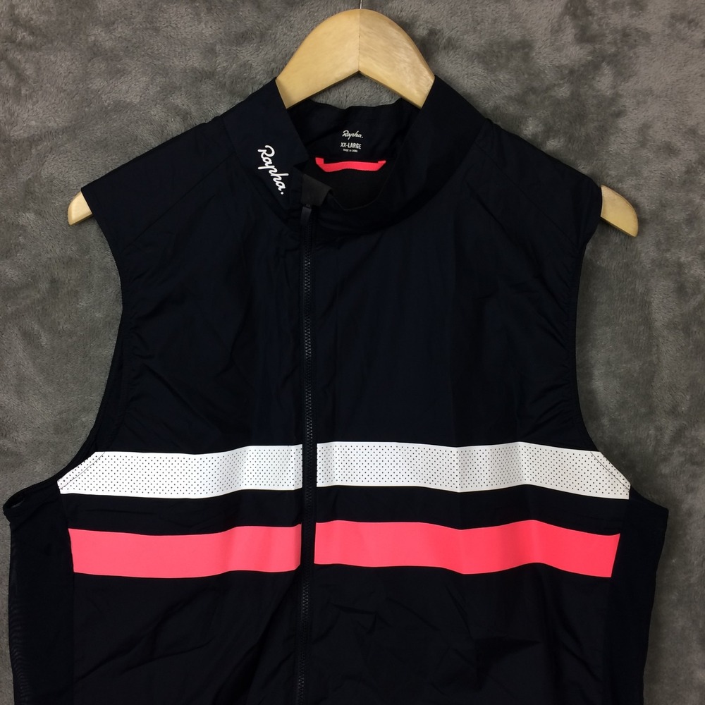 RAPHA Brevet Gilet Men XXL Cycling Jersey Vest Blue Reflective Lightweight HiVis